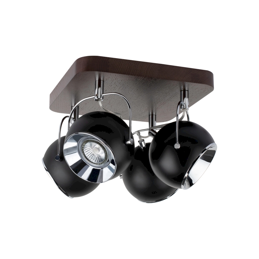 Ball Wood Spot Light 5133476 Lampa Sufitowa Led Plafon Reflektorki Orzech Czarny